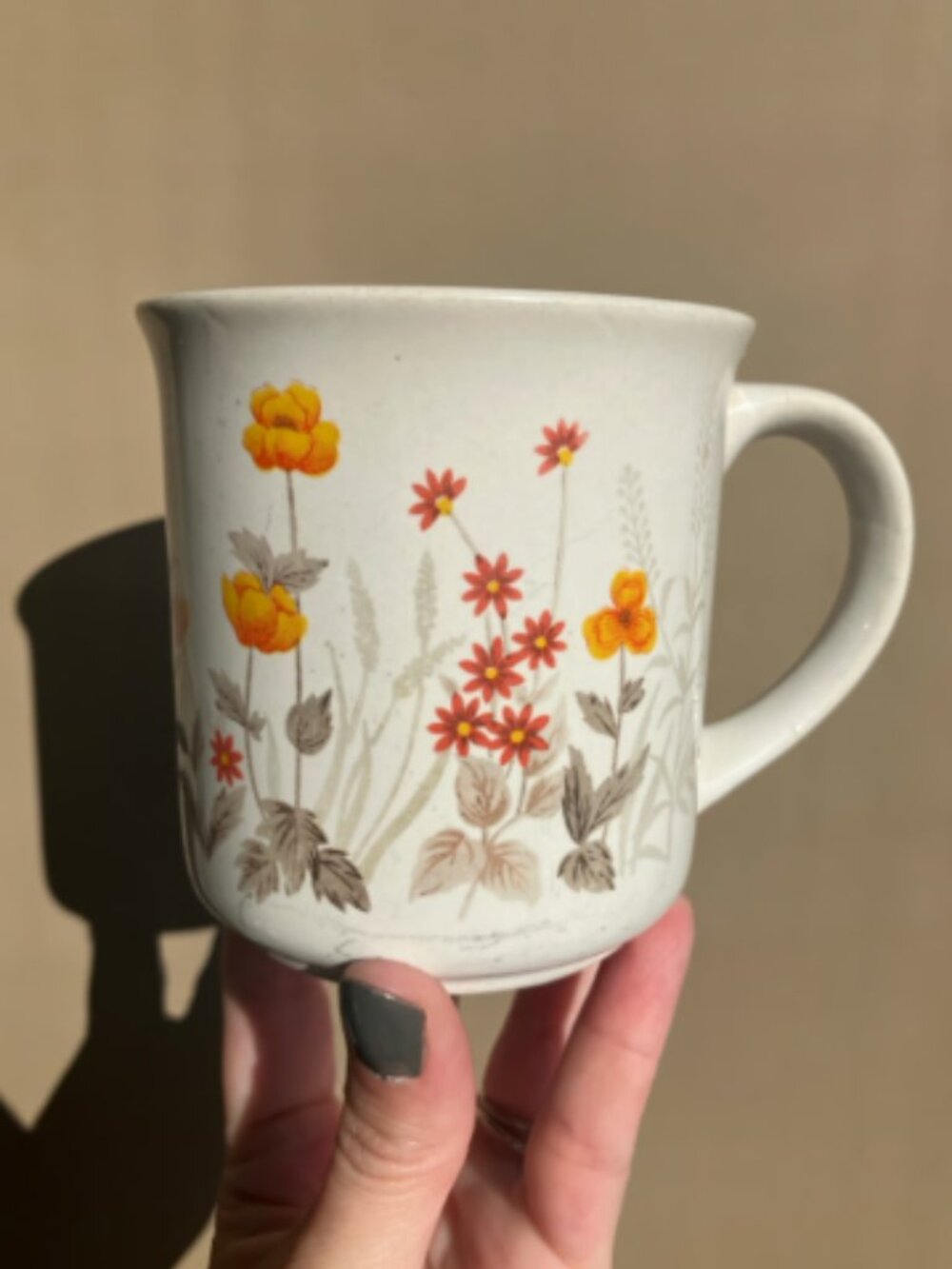 Retro Floral Wildflower Ceramic Coffee Mug Cup